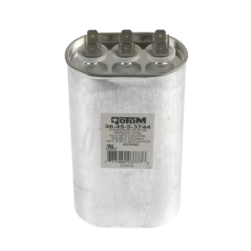Rotom Dual Run Capacitor, Oval, 45/5MFD, 370/440V